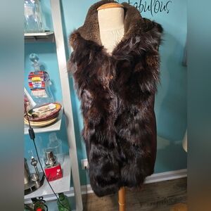 Chic Rich Espresso Brown Fox Fur and Suede Vest